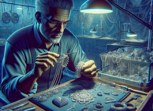 AI Image _ Professional Jewelry Maker Cleaning Iced Out Diamond Jewelry