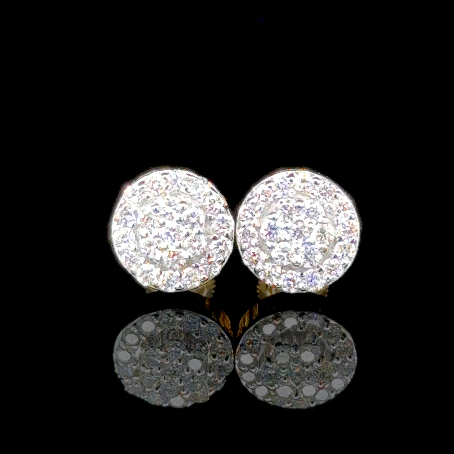 10K yellow gold diamond stud earrings, 0.55ct