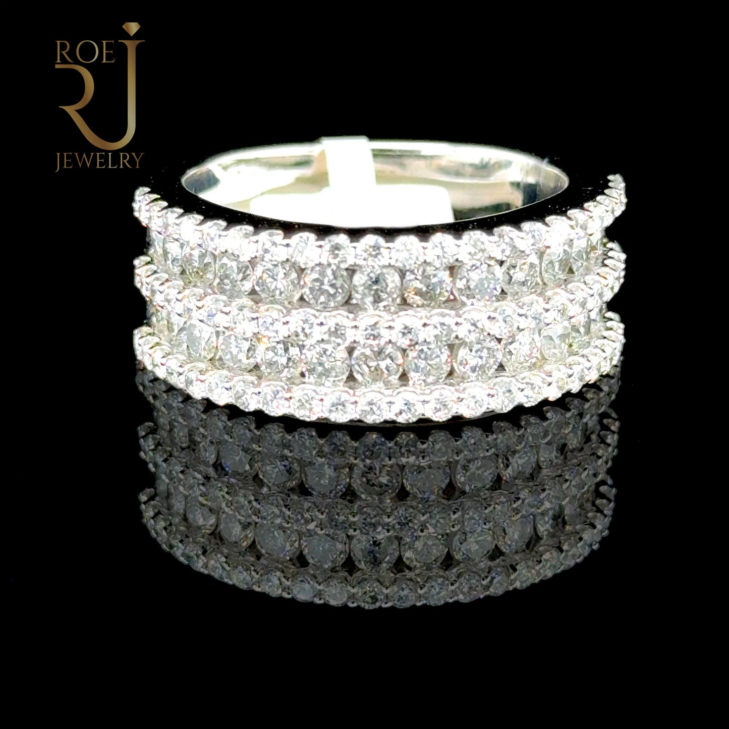 3.10ct Diamond Mens Ring 10K White Gold