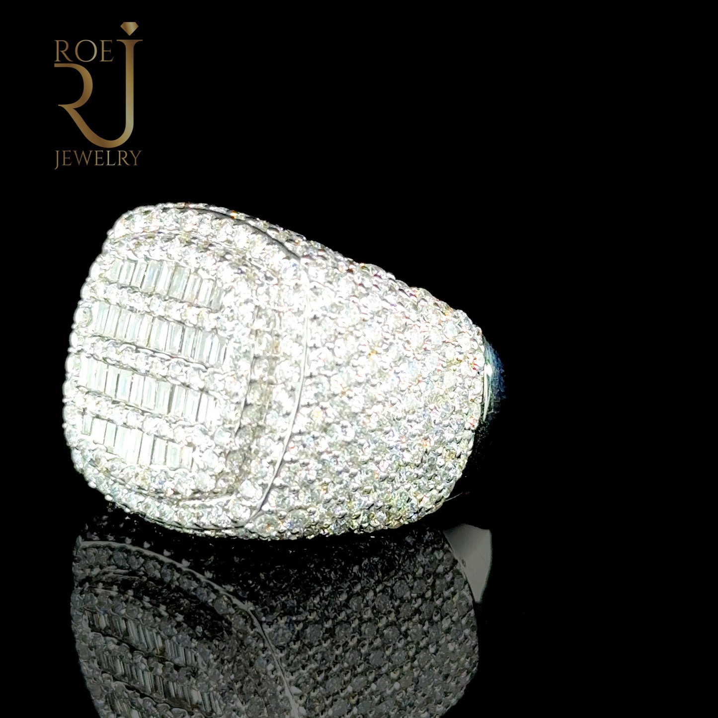 5.94 ct VS Diamond Ring for Men 14K White Gold F-G Color