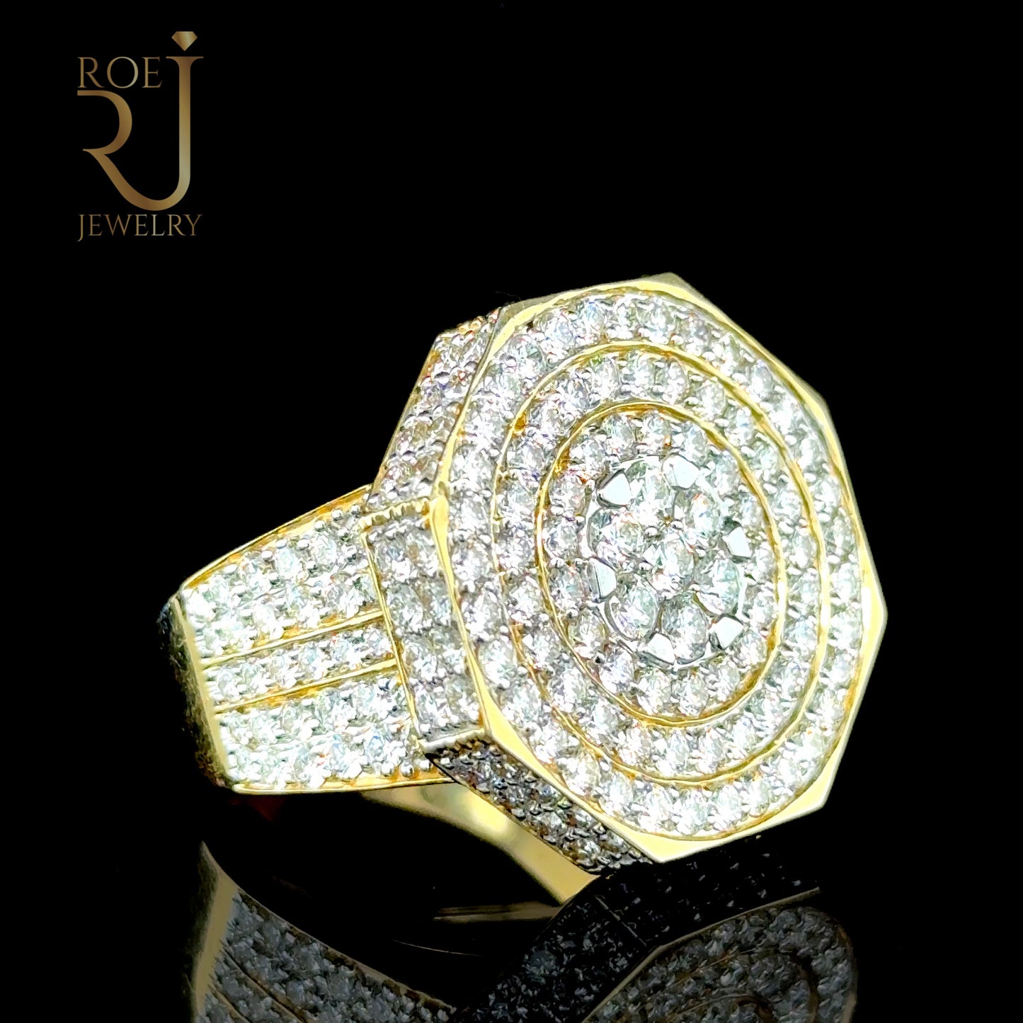 7.33ct Diamond Ring for Men 14K Gold Size 13