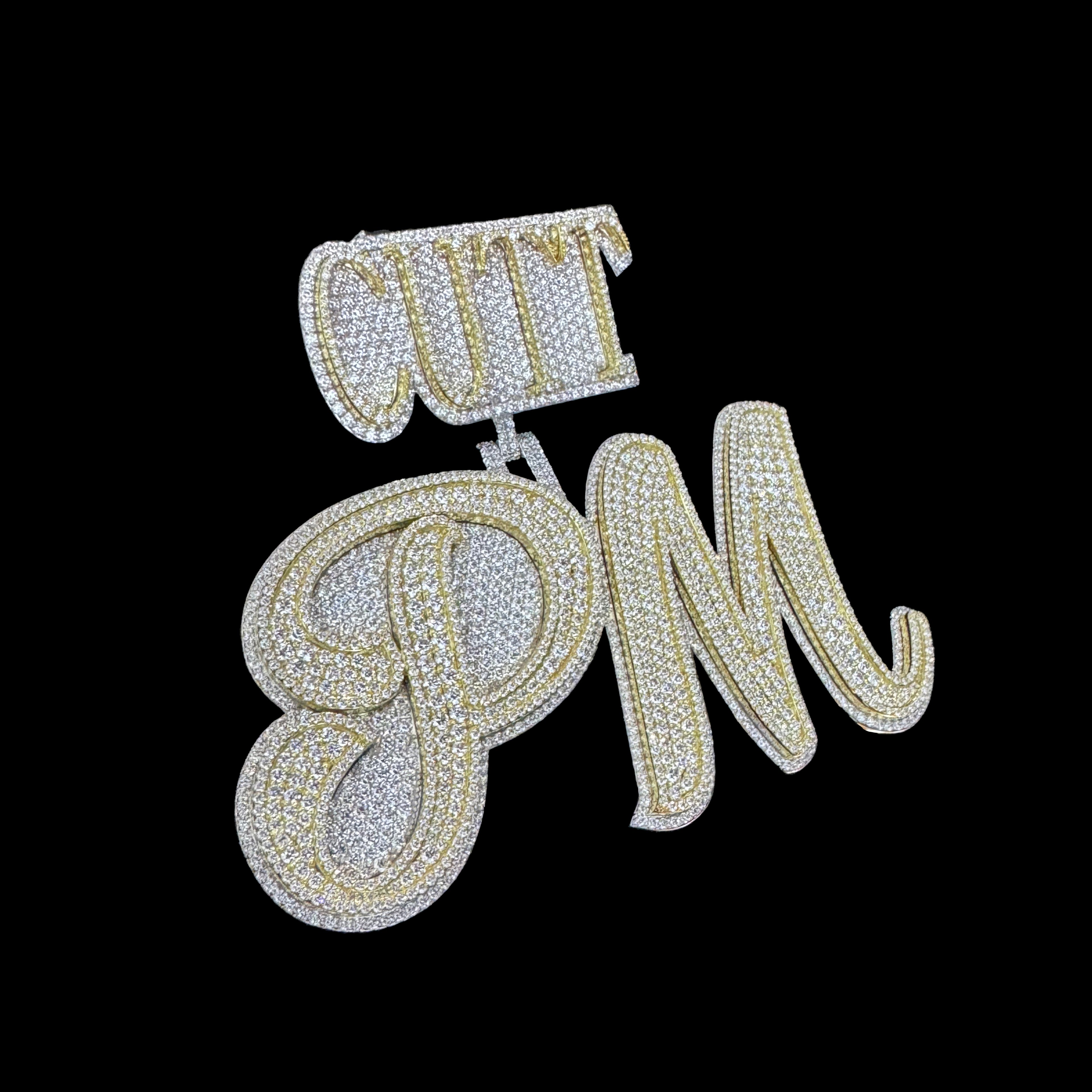 Custom Iced Out Diamond and Gold Bling Jewelry "CUTT PM"