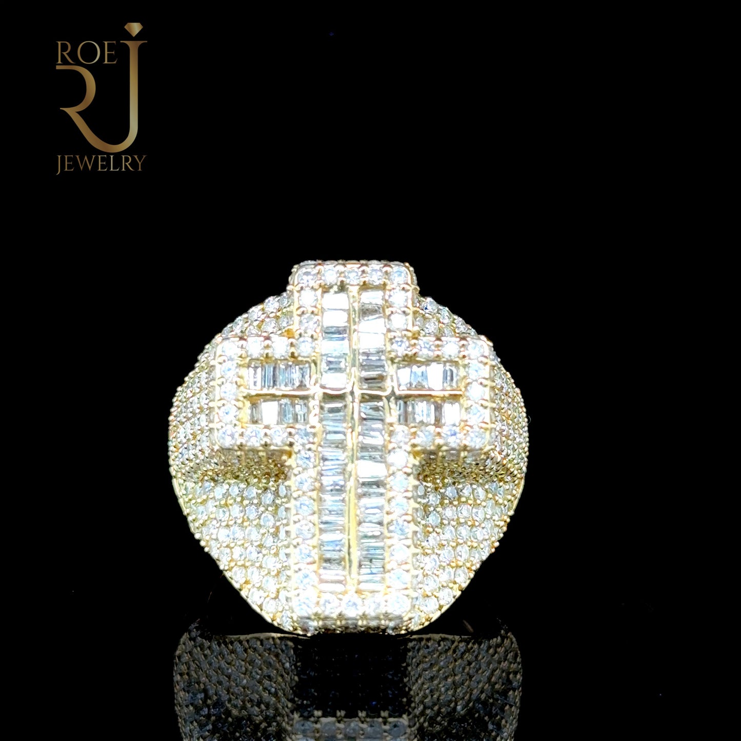 Devotion Diamonds 4.85ct Cross Ring 10K Yellow Gold