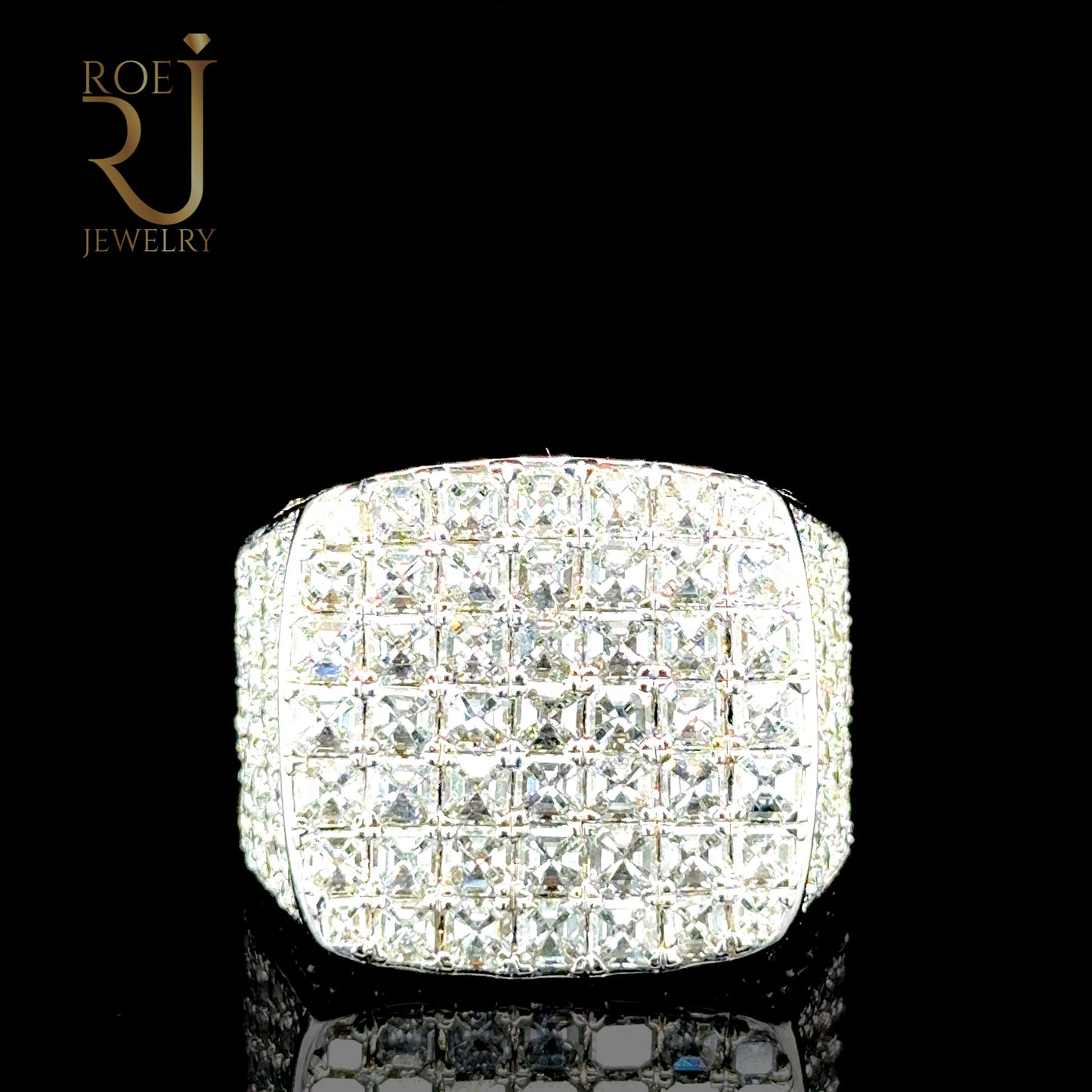 Elegant 14K White Gold Asscher Diamond Ring