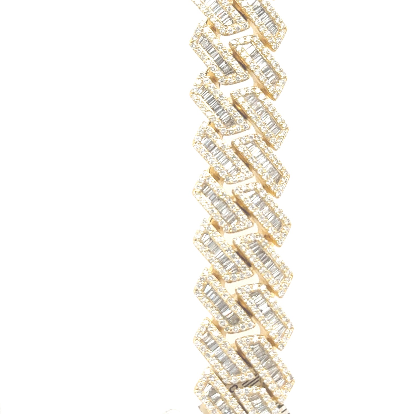 Not just jewelry, but wearable wealth: 10K gold Cuban, 18mm wide, flooded with 35.28ct of hand-set diamonds