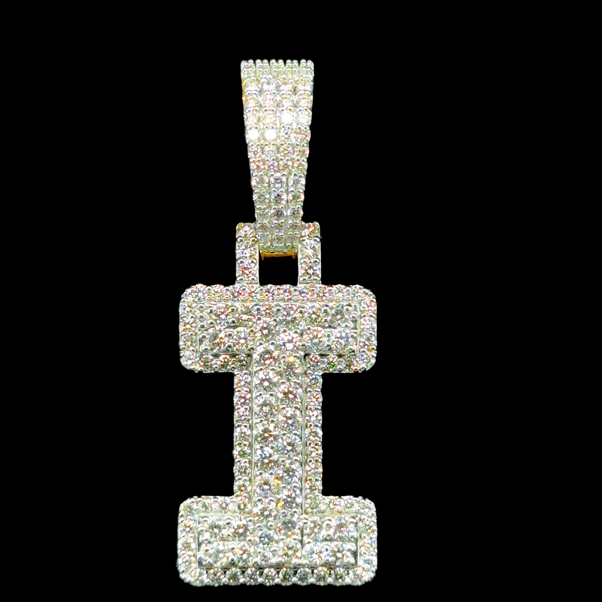 10K Gold Diamond Initial Pendants Letter I