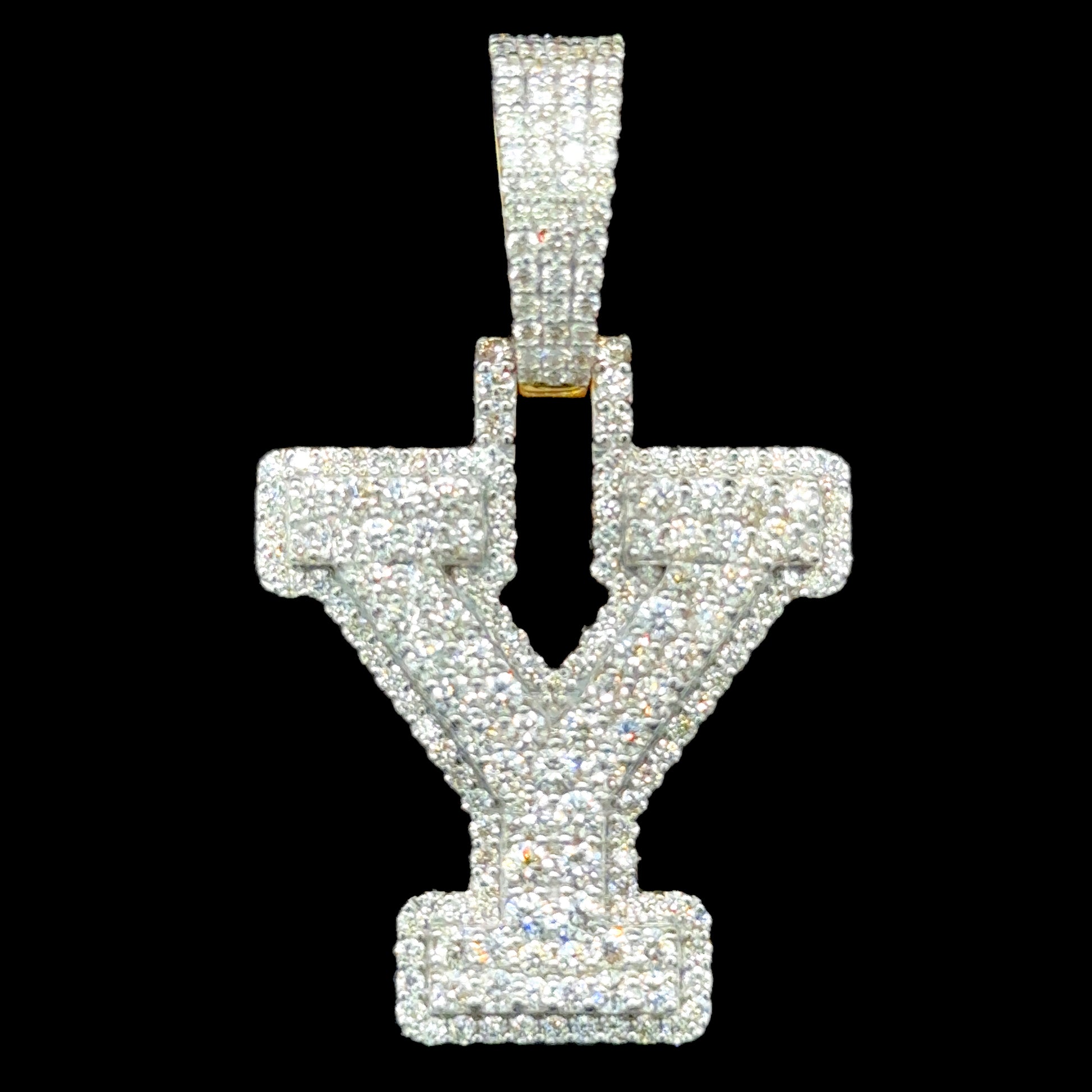 10K Gold Diamond Initial Pendants Letter Y