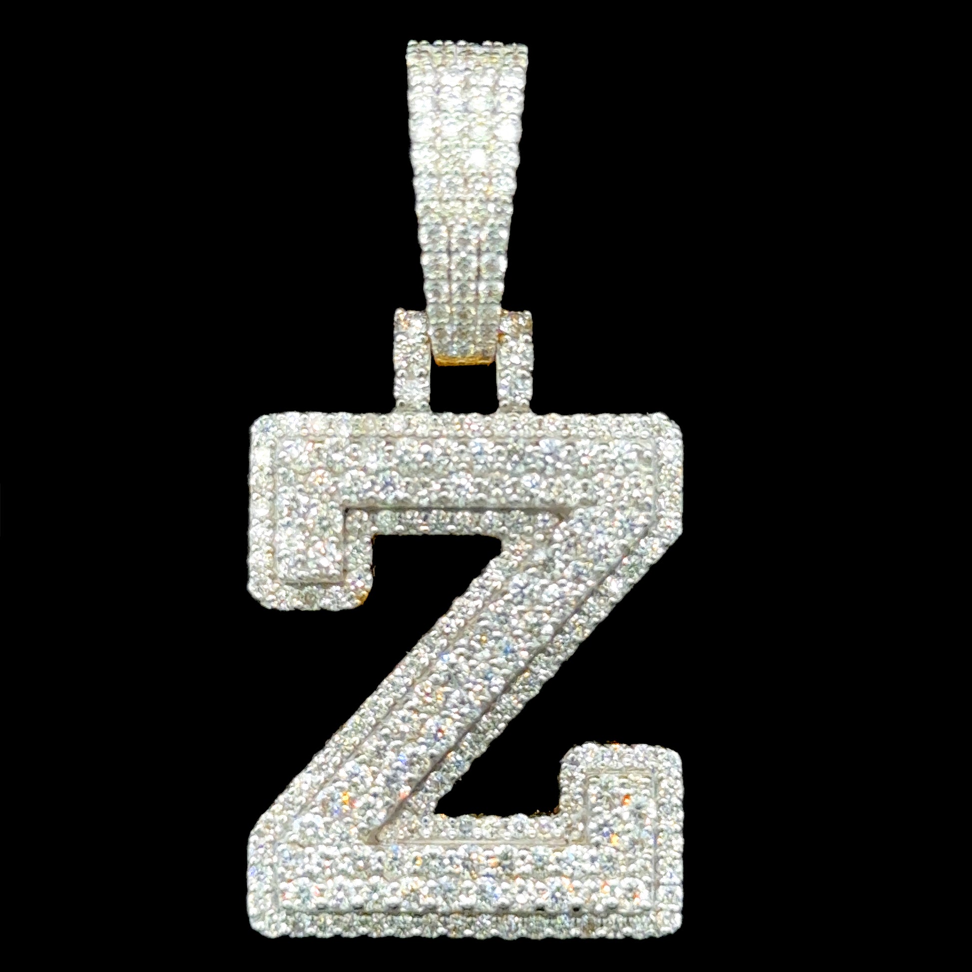 10K Gold Diamond Initial Pendants Letter Z