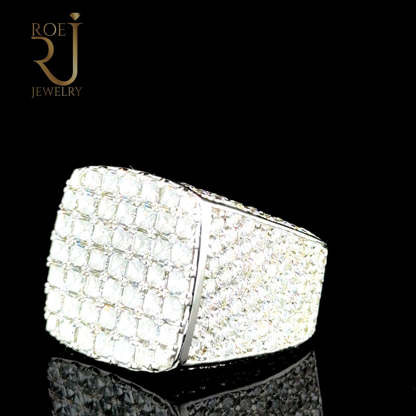 Show stopping 10.61ct Asscher Diamond Ring 14K White Gold