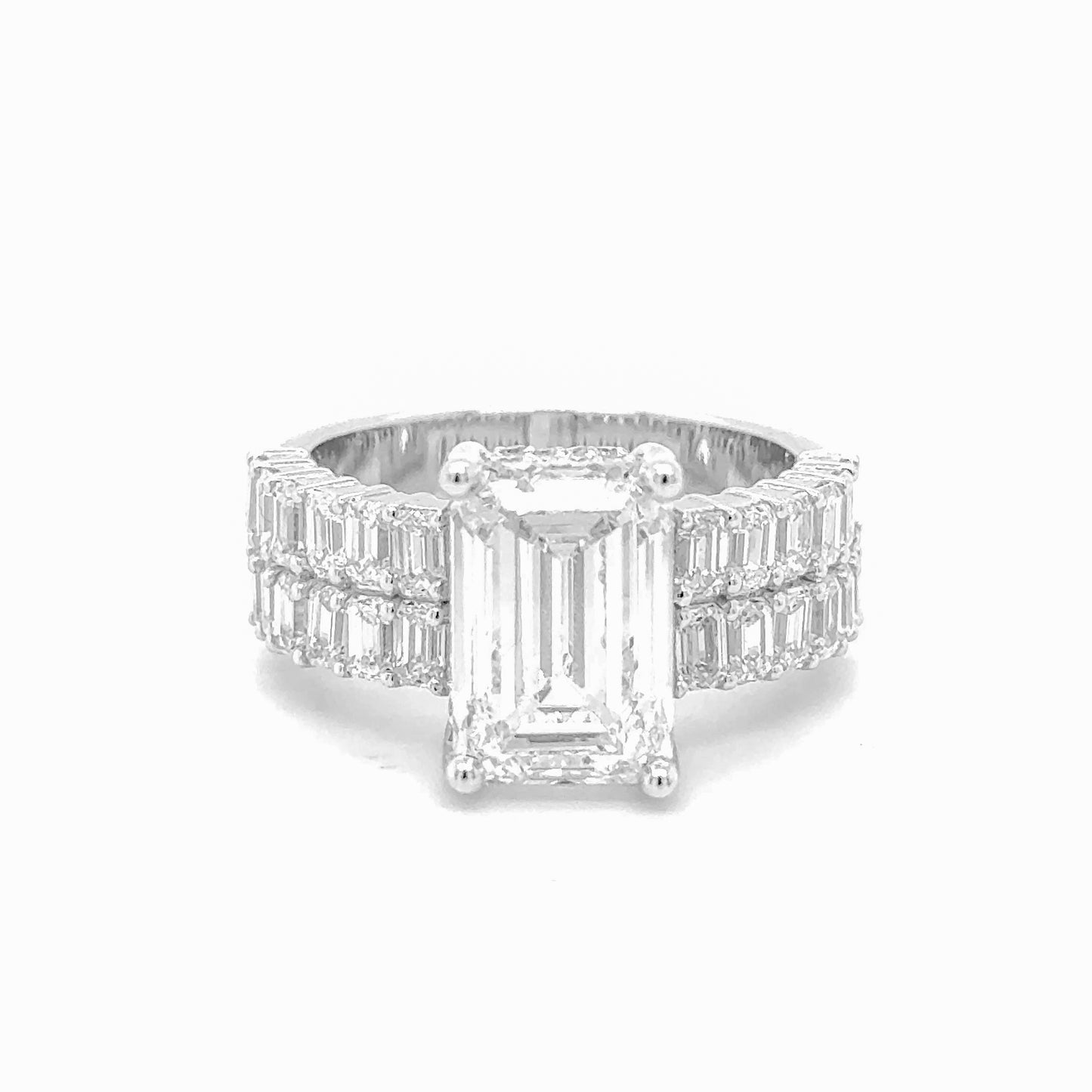 Ethical Elegance - 14K White Gold Engagement Ring with 7.25ct of Lab Grown Diamonds