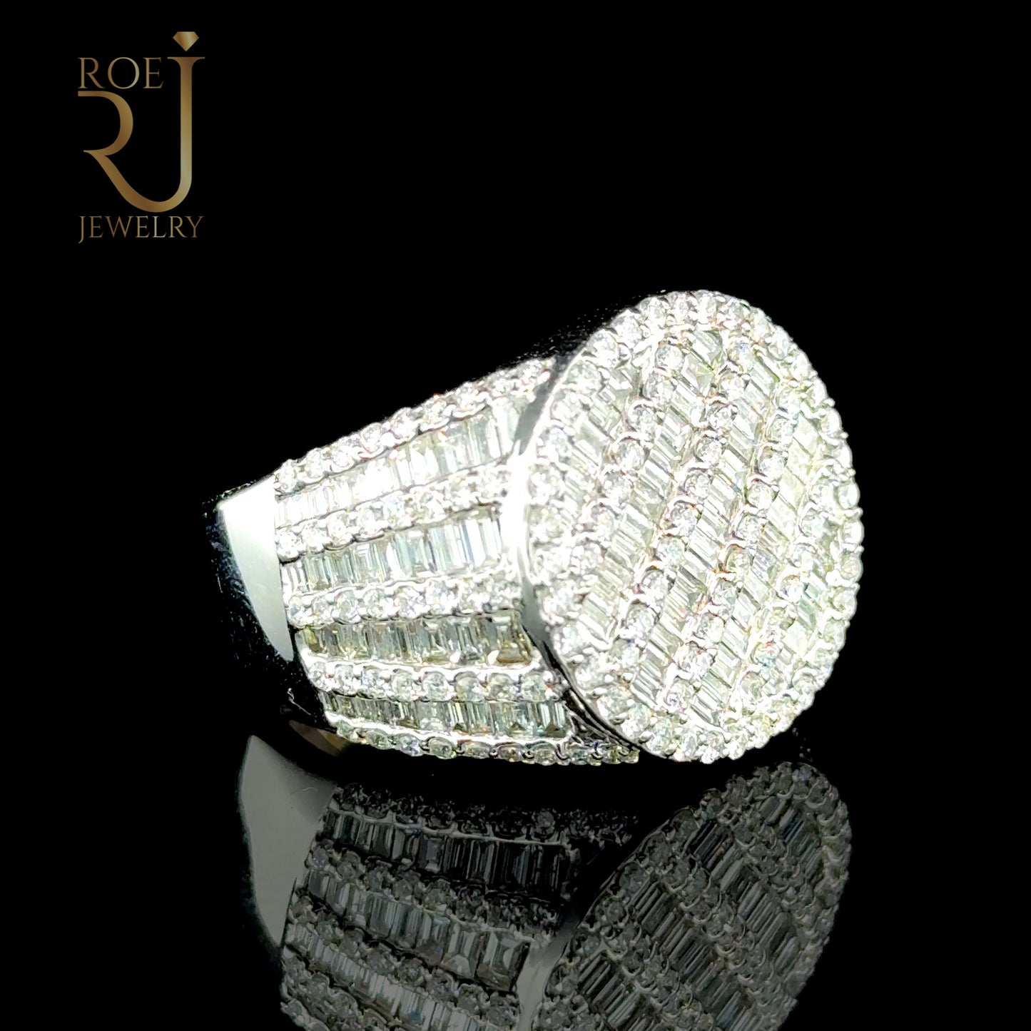Statement 14K White Gold Diamond Ring 4.14ct
