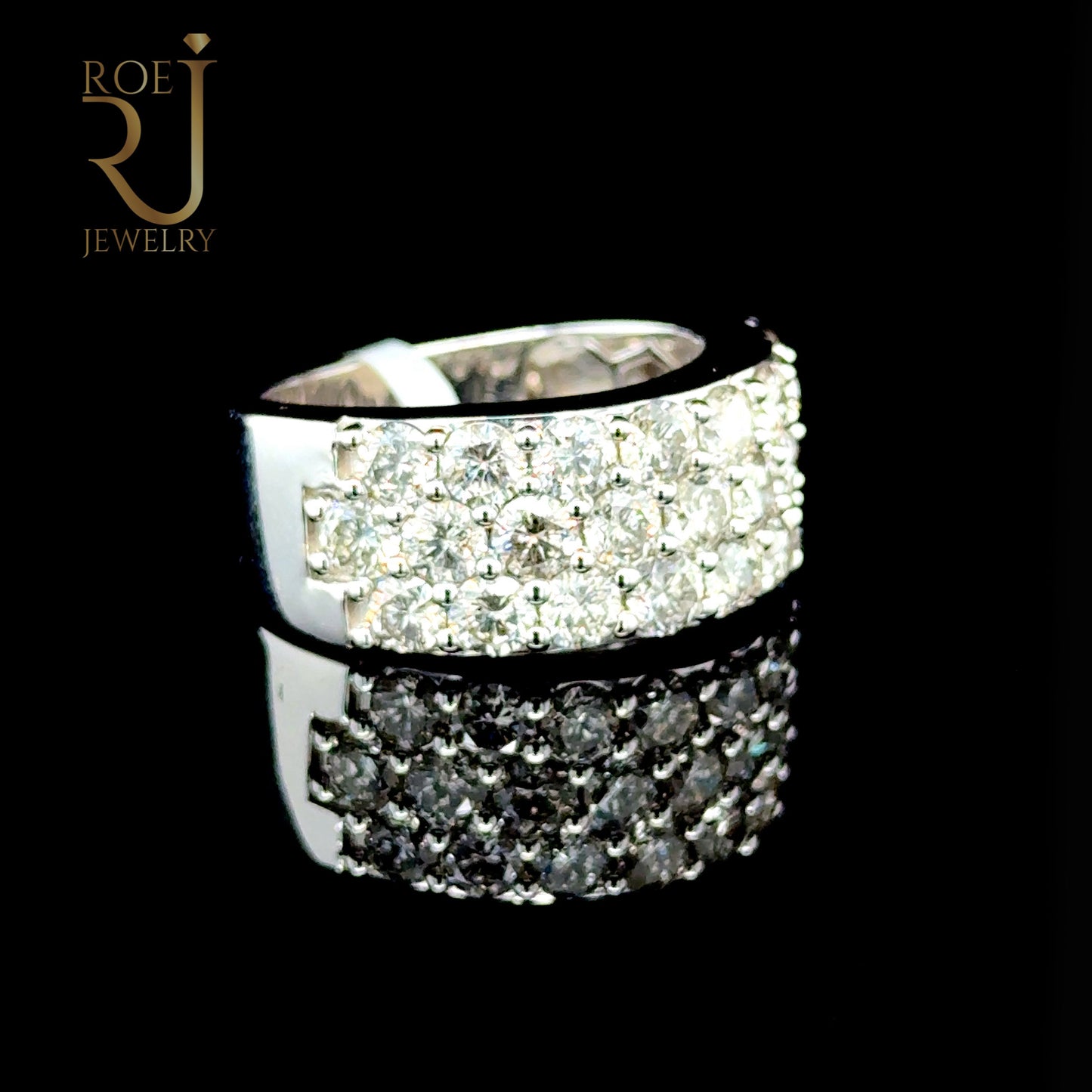 Statement 14K White Gold Diamond Ring for Men