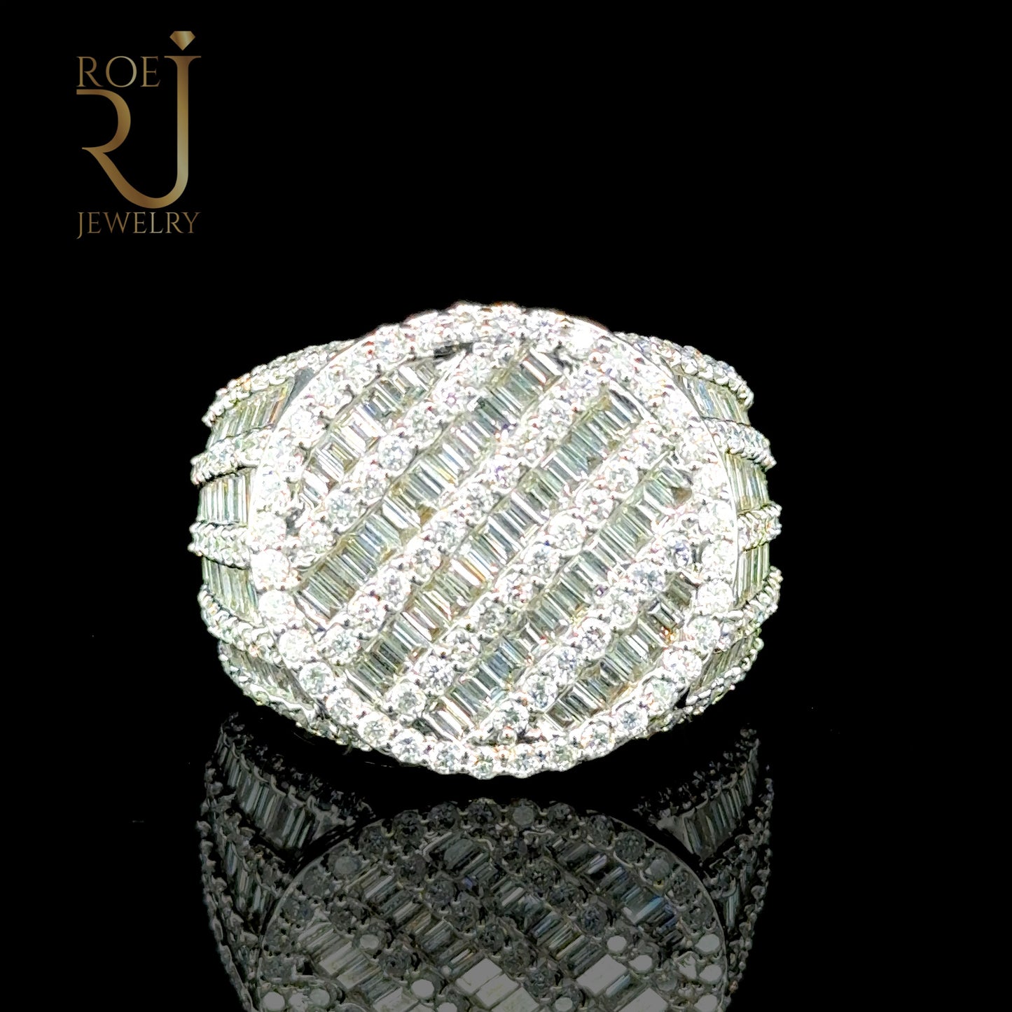Stunning 4.14ct Diamond Ring 14K White Gold