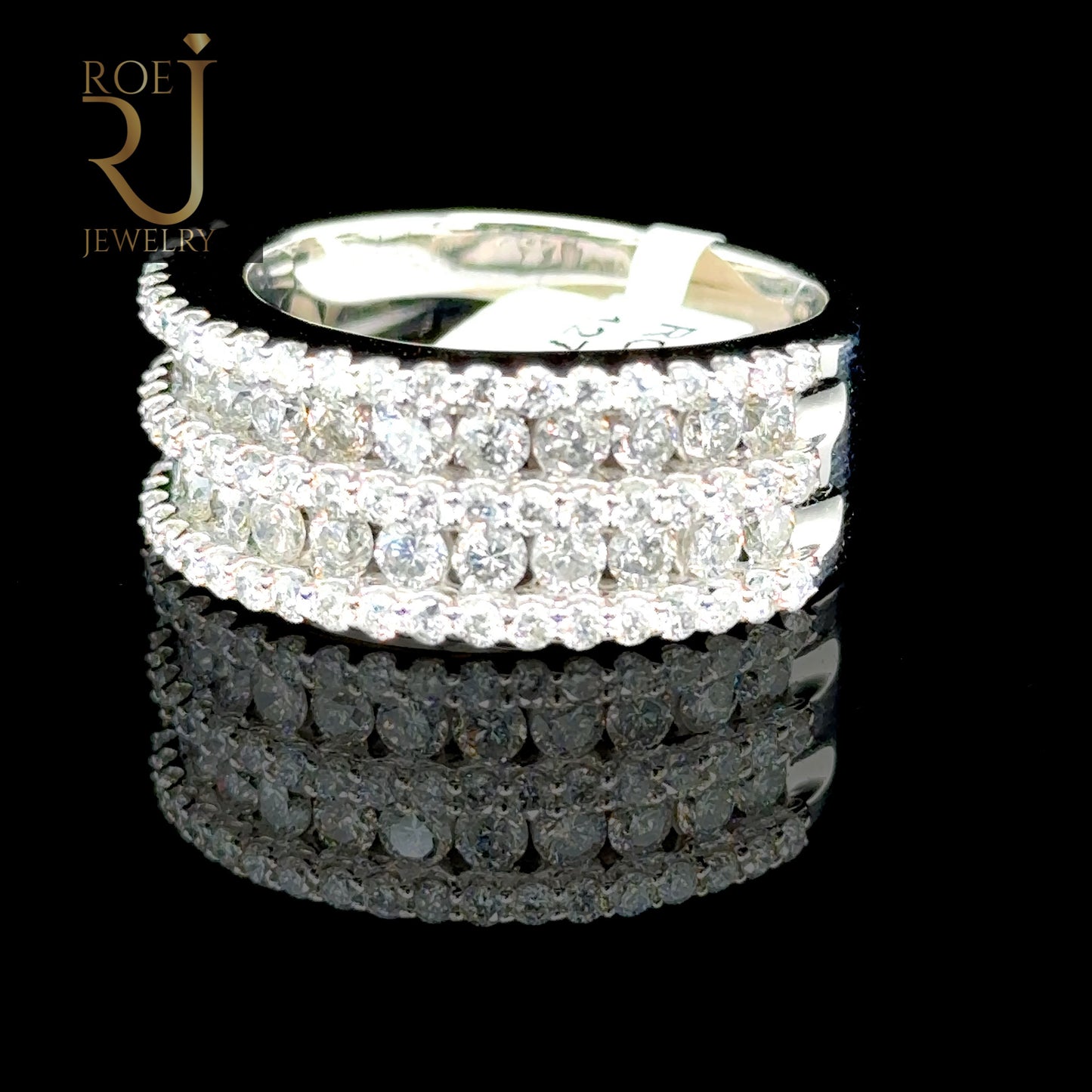 Stunning White Gold Mens Ring 3.10ct Diamond