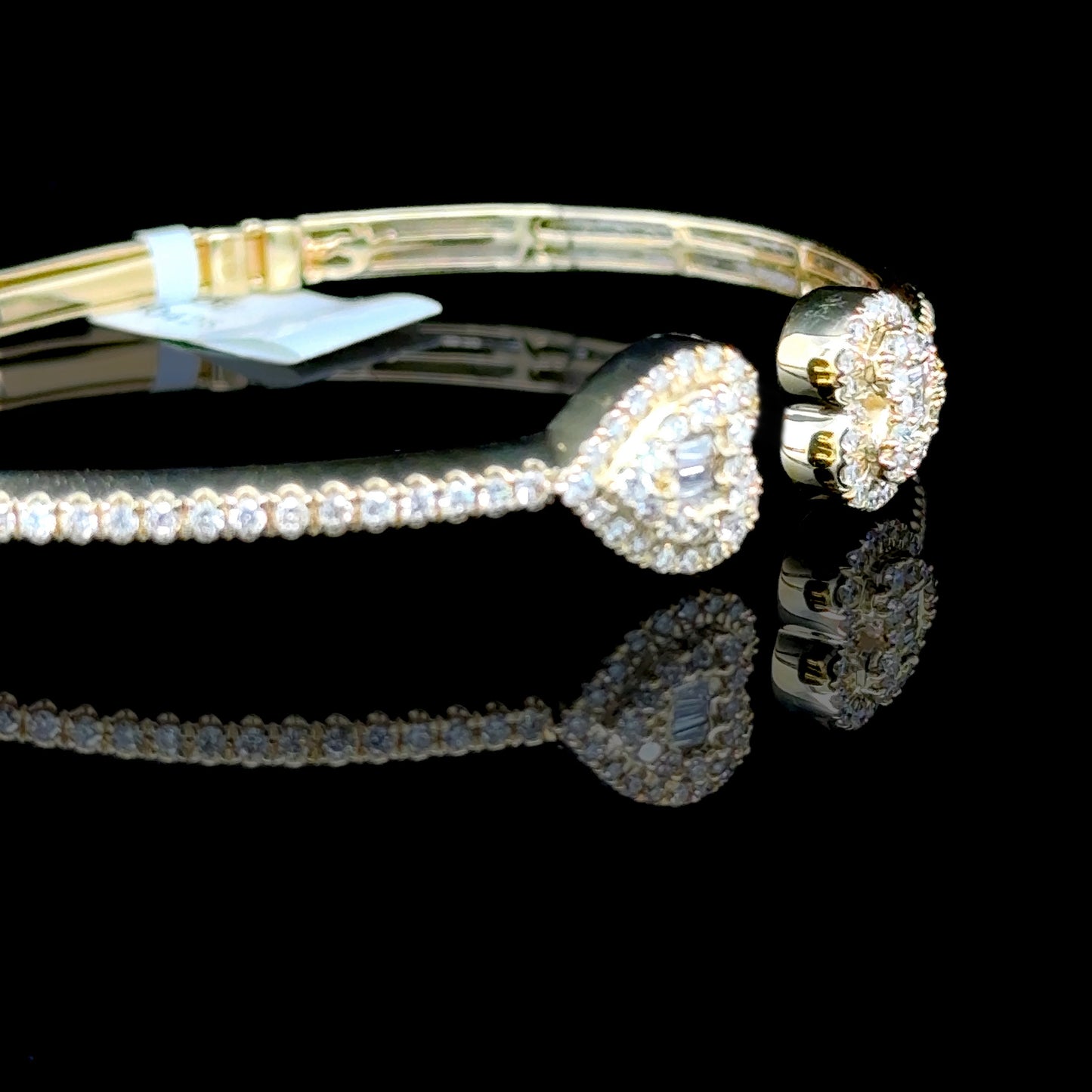10K Yellow Gold Diamond Heart Bangle (1.81ct)