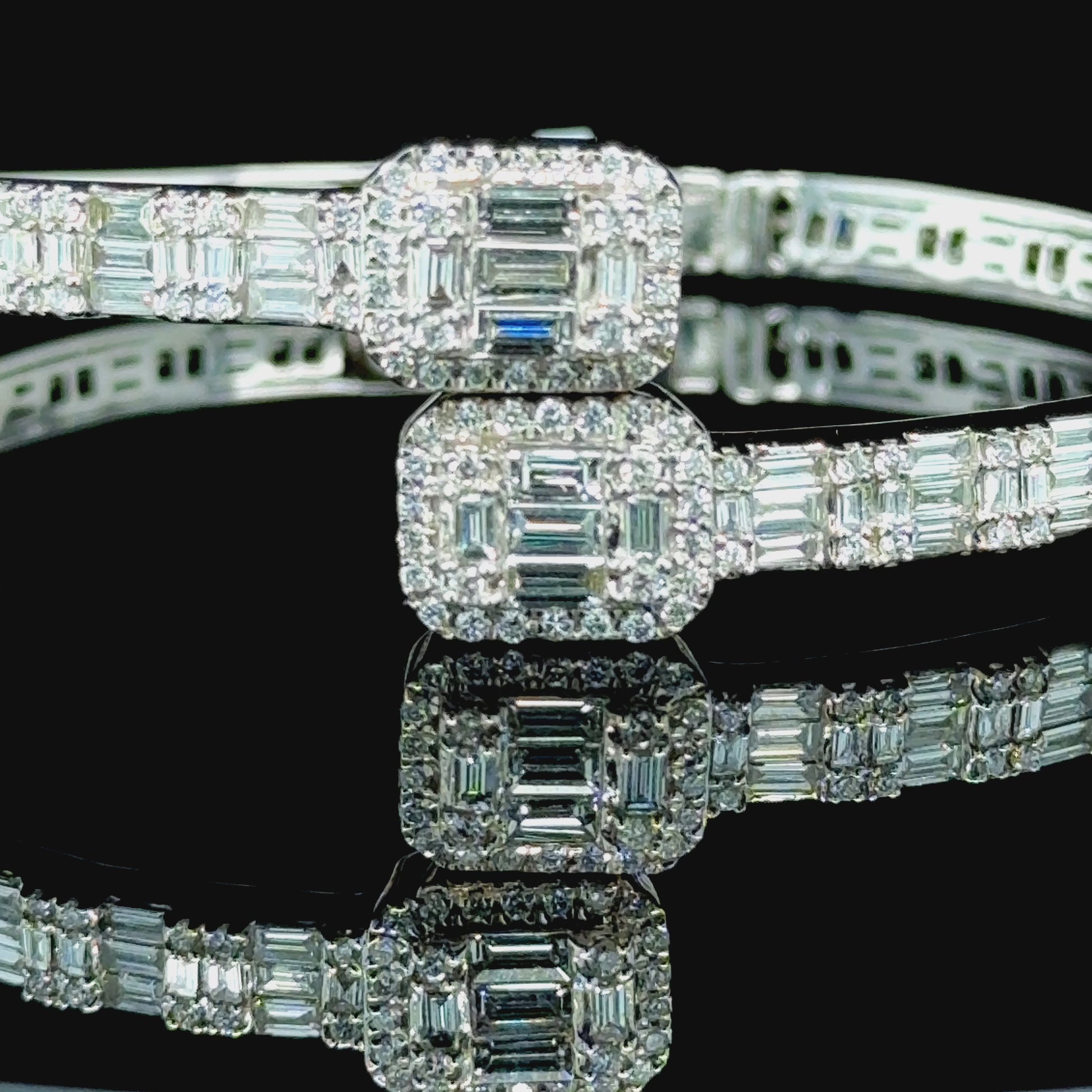 Beautiful Stunning White Gold and Diamond Bangle Bracelet