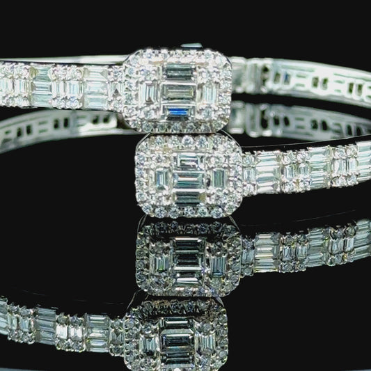 Beautiful Stunning White Gold and Diamond Bangle Bracelet