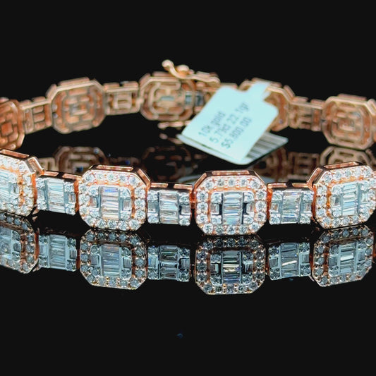 Rose Gold Square Diamond Bracelet