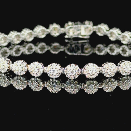 Round Shape White Gold Diamond Bracelet