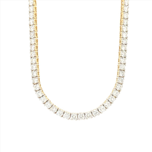 Timeless Elegance - 16.52ct Diamond Tennis Necklace in 14K Yellow Gold (20-inch)