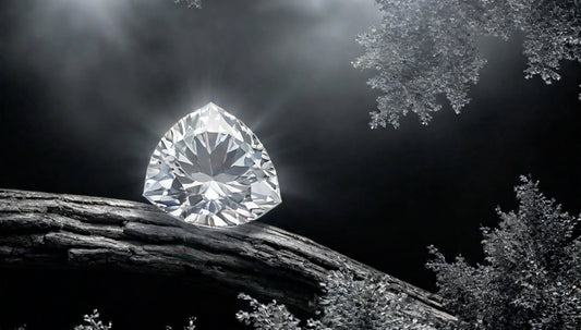 Moissanite vs Lab Diamond vs Natural Diamond article banner image _ Diamond on a tree branch under the moon light