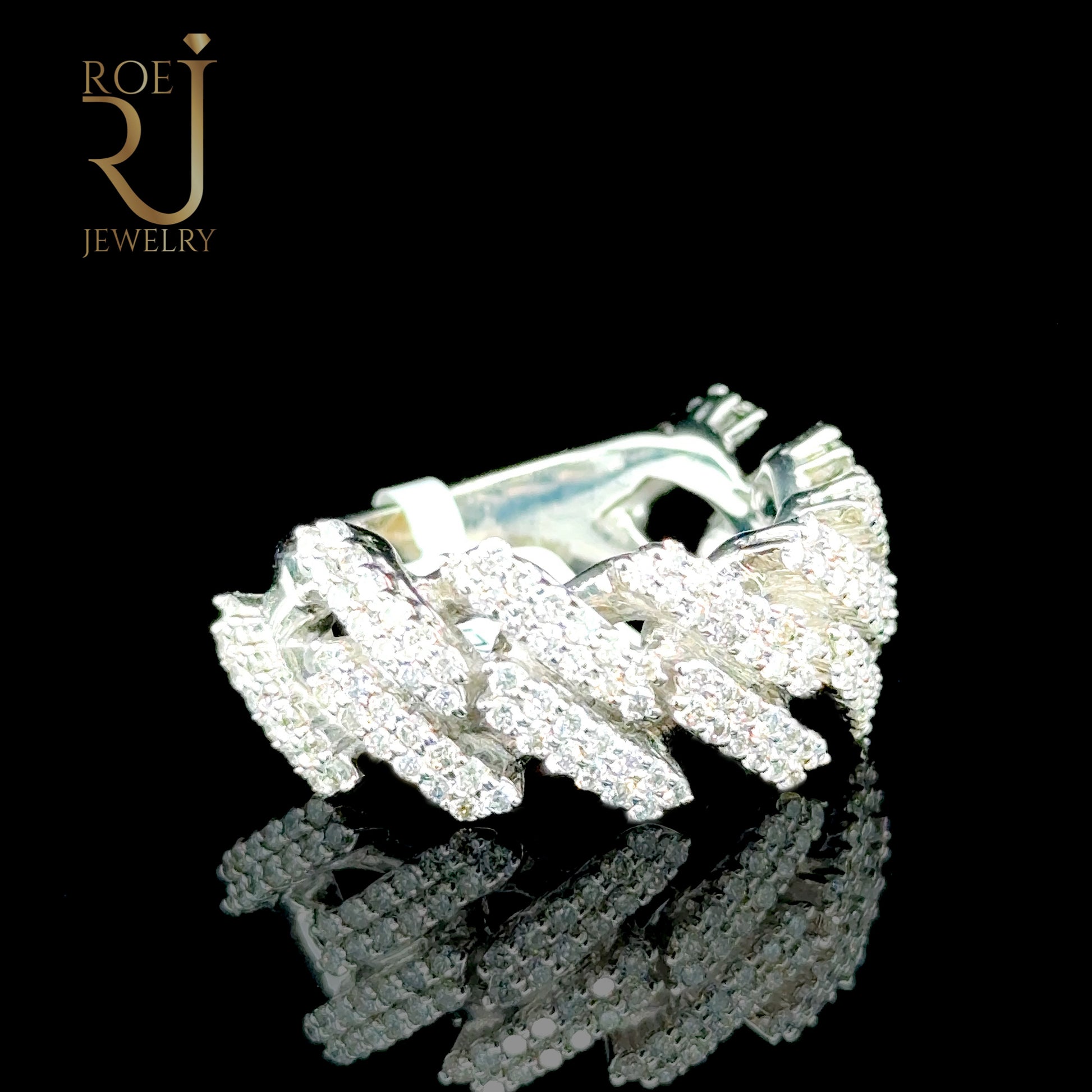 10K Gold Diamond Cuban Ring Luxury