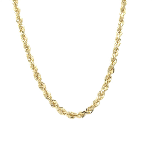 10K 3MM SOLID ROPE CHAIN YELLOW GOLD