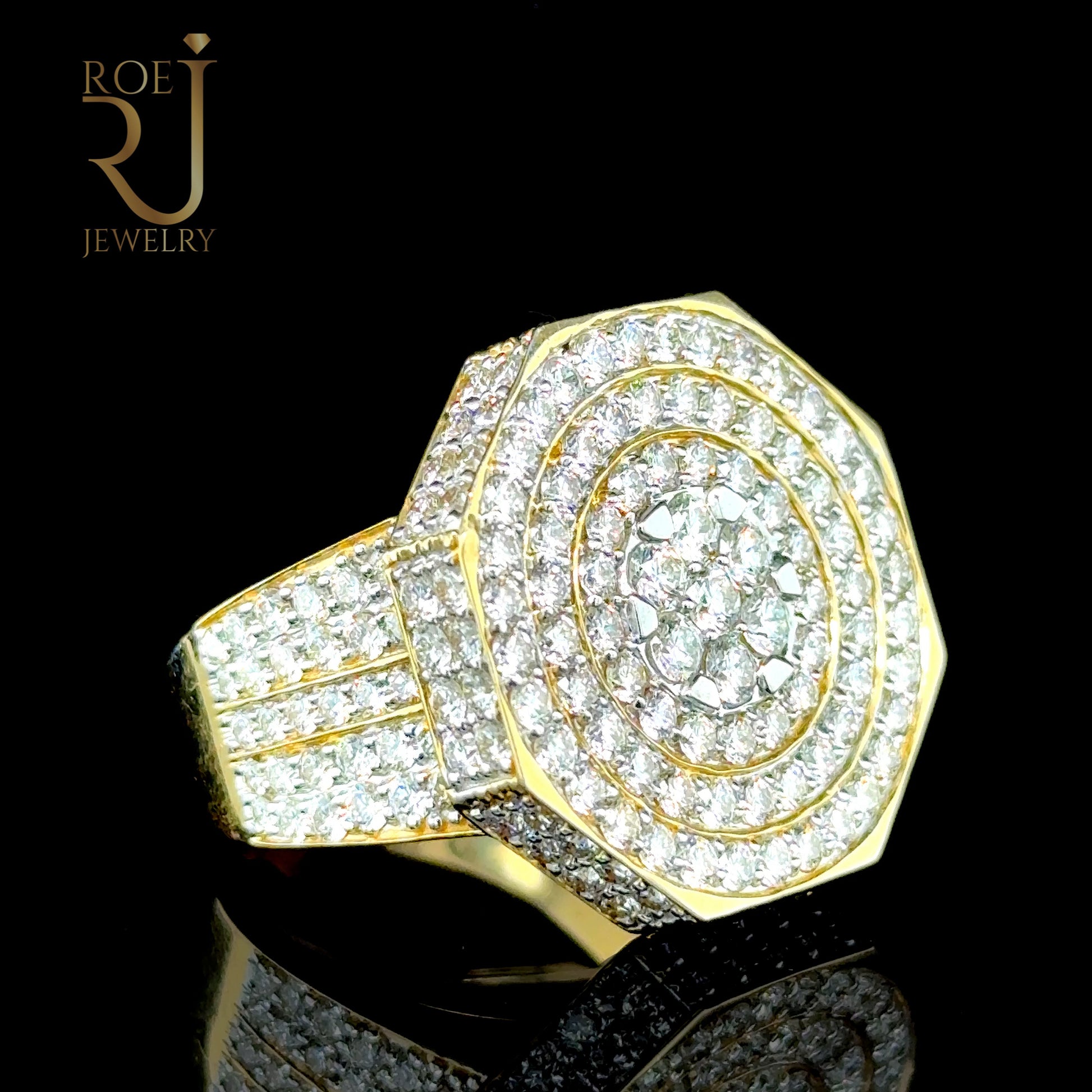  7.33ct Diamond Ring for Men 14K Gold Size 13