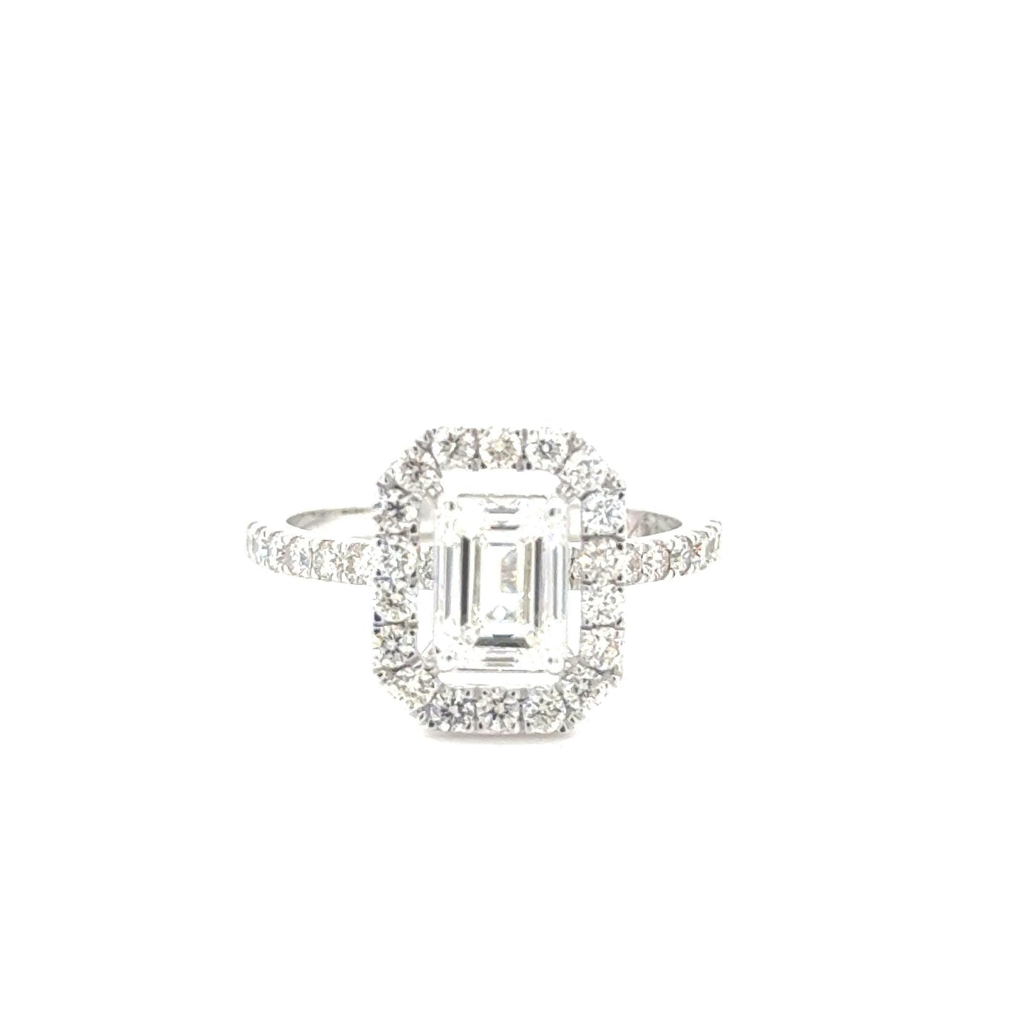  Art Deco Glamour - 1.00ct Emerald Cut Diamond Engagement Ring in 14K White Gold