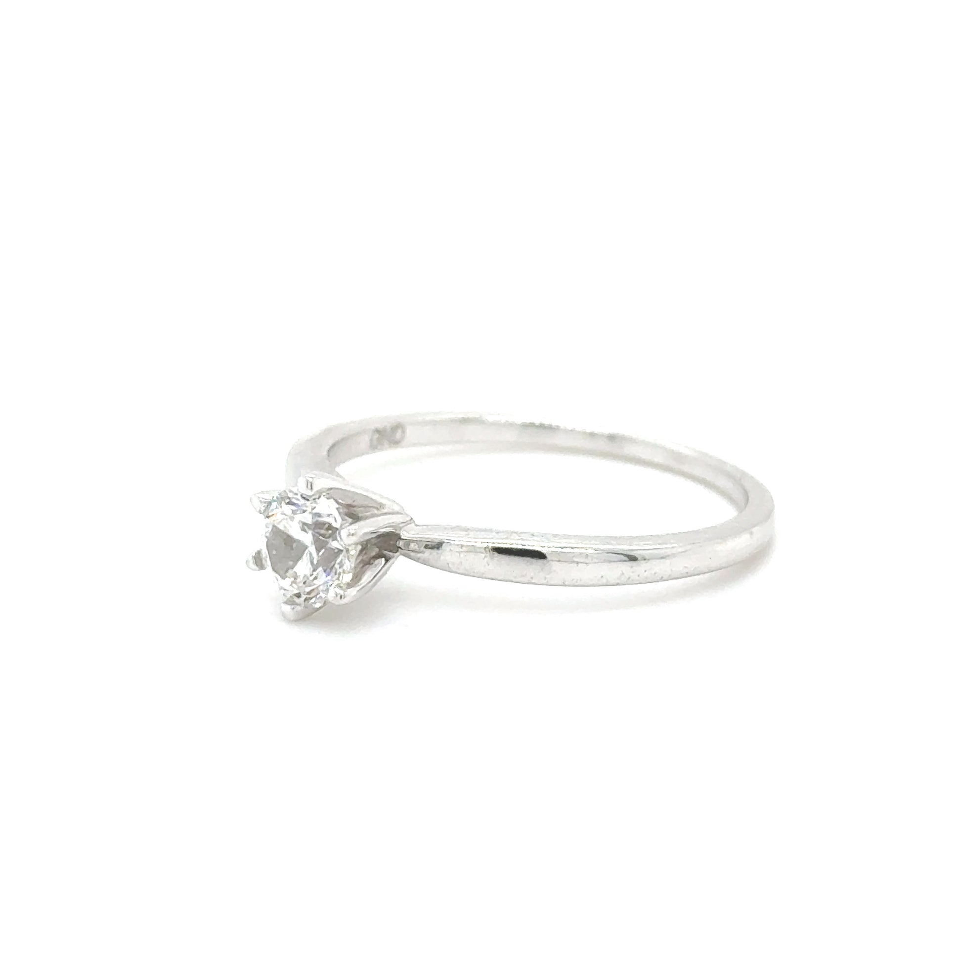 Simple Elegance - 0.50ct Round Diamond Engagement Ring in 14K White Gold