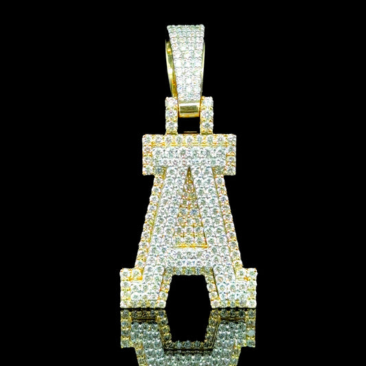 10K Gold Diamond Initial Pendants Letter A
