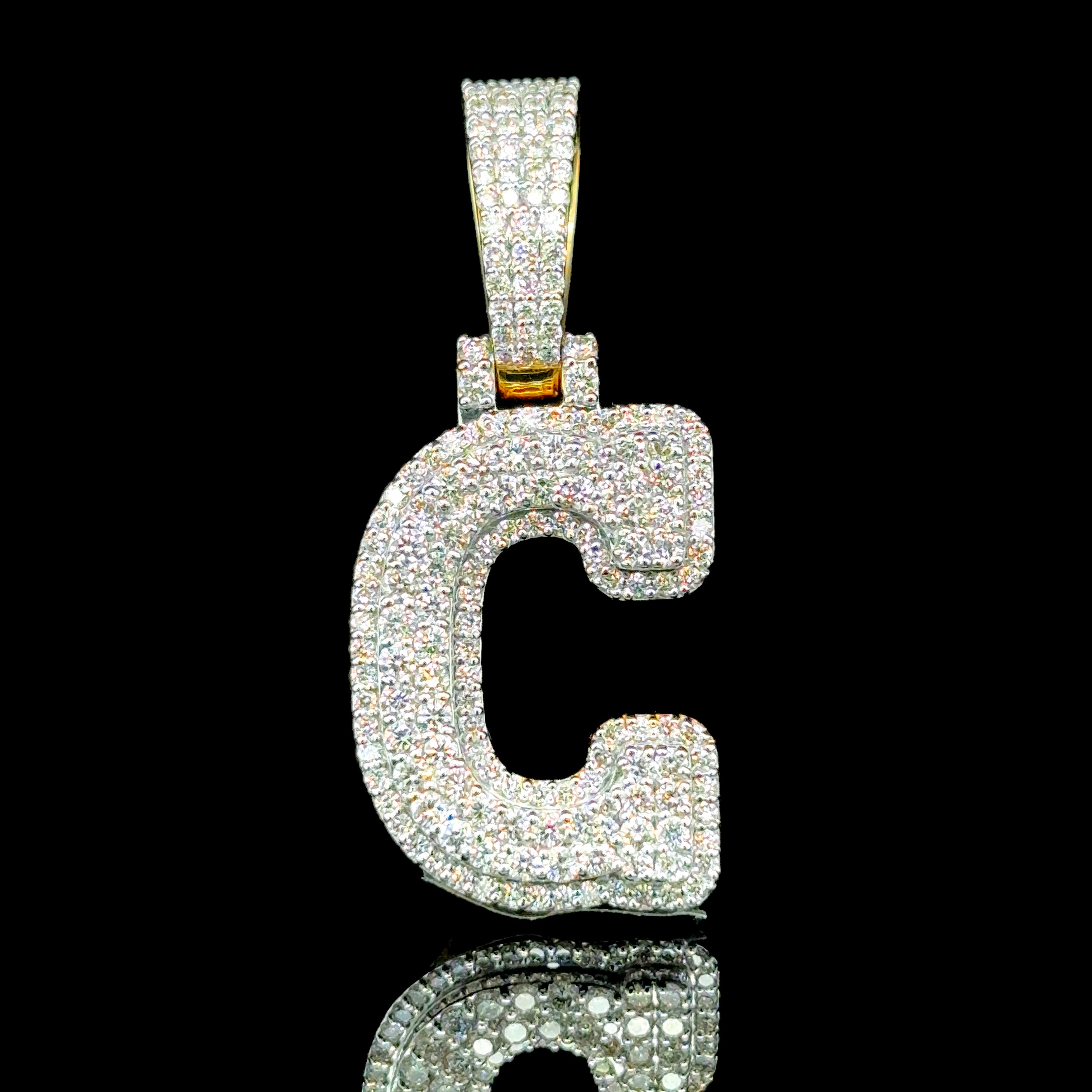 10kt real gold letter outlet pendant C