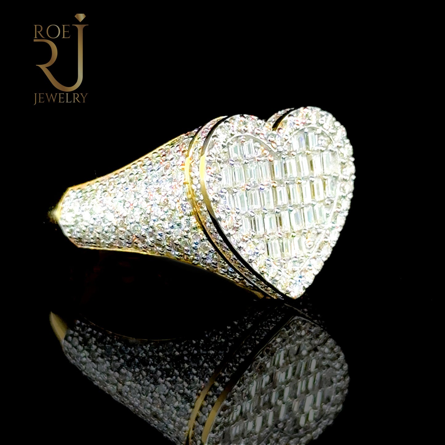 Show stopping Yellow Gold Heart Ring with 2.48ct Diamonds
