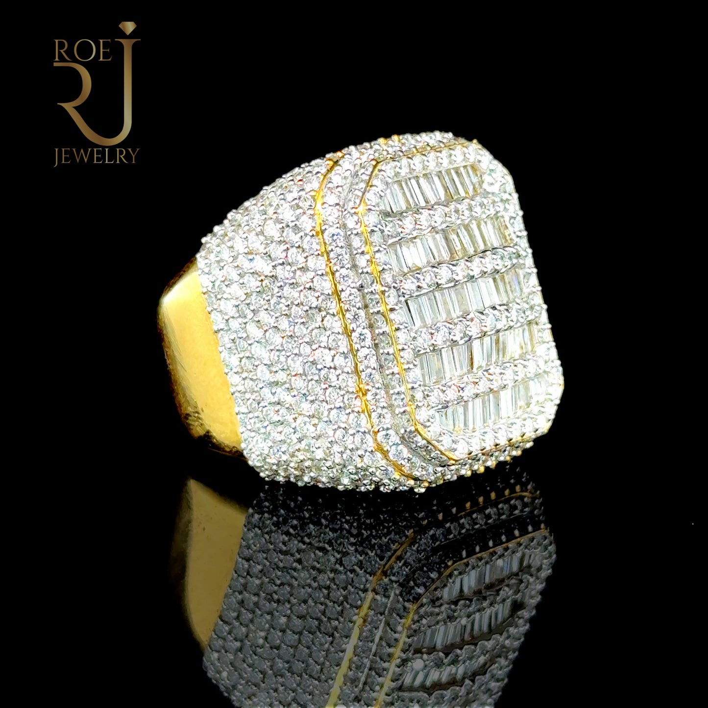 Stunning 6.47ct Diamond Ring for Men 10K Gold Size 10