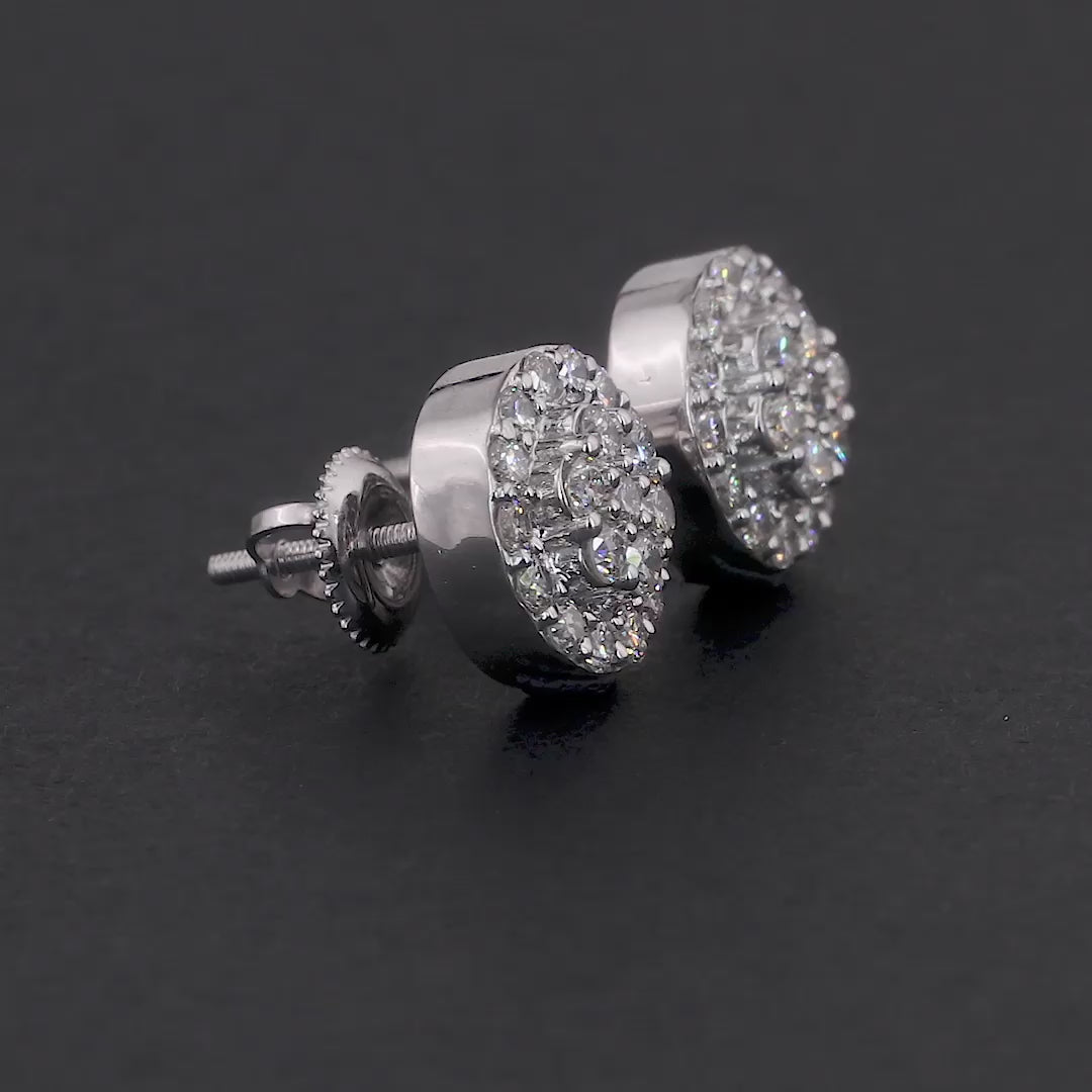 10K white gold earrings featuring 1.97 carats of VS clarity, GH color diamonds