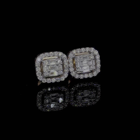 10K yellow gold earrings featuring 1.00 carat of VS clarity, G color natural diamonds.