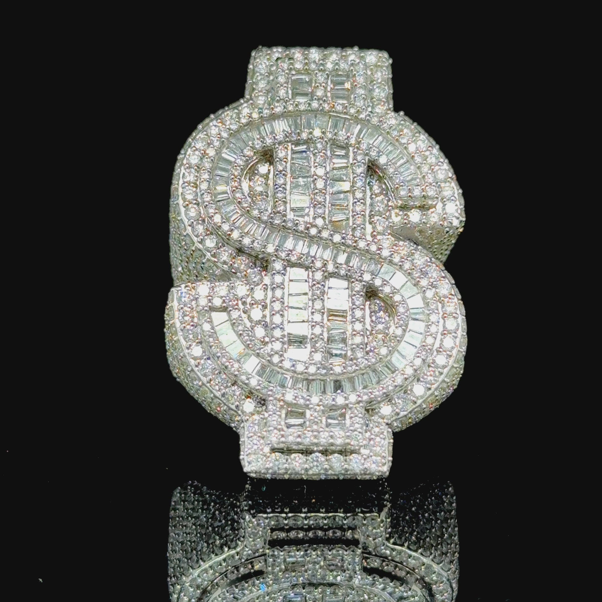 Dolar Sign White Gold Diamond Iced Out Ring