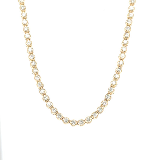 Subtle Sparkle - 14K Yellow Gold Tennis Necklace with 3.63ct Diamonds (16-inch)